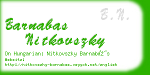 barnabas nitkovszky business card